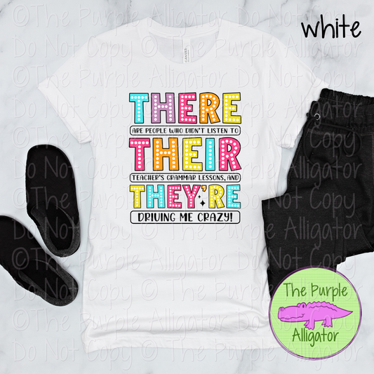 There Their They're | Funny ELA Reading Teacher Design  0525 (d2f TRA)