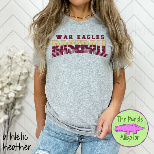 War Eagles Baseball SC22 Mascot School Spirit - CHOOSE YOUR DESIGN COLORS (d2f TPA)