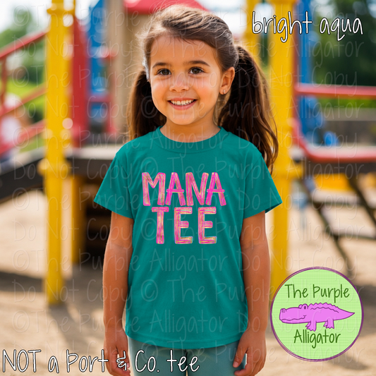 Manatee AJ Gold Distressed Gold Brush School Spirit Design 0924 TPA