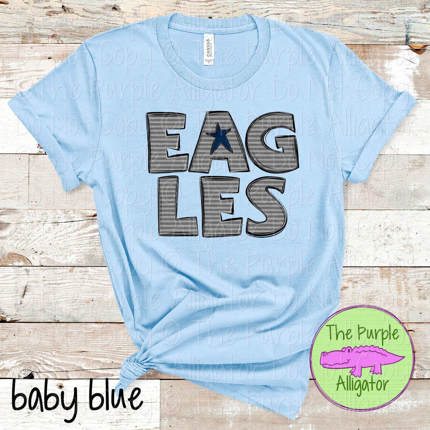Eagles All Star Gray Stripe Mascot Spirit Wear Design 0325 (d2f TPA)