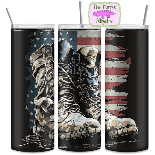 American Flag Military Boots (DRD) 20oz Tumbler