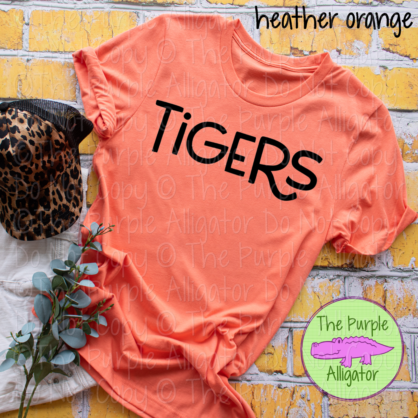 Tigers Argy Mascot Hand-Drawn Style Custom Choose-Your-Color School Spirit Design 0225 (d2f TPA)