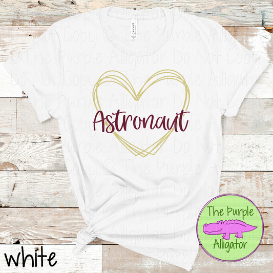 Astronaut Heart Frame | Custom Two-Color School & Mascot Spirit Wear 1026 TPA