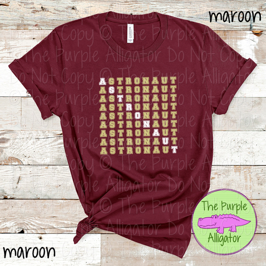 Astronaut 2 Color Stack Design | Custom Spirit Wear for Teachers, Students & Fans - CHOOSE YOUR DESIGN COLORS - 0725 (d2f TPA)