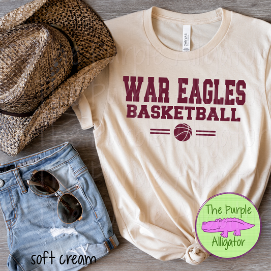 War Eagles Basketball SC6 Mascot School Spirit - CHOOSE YOUR DESIGN COLOR (d2f TPA)