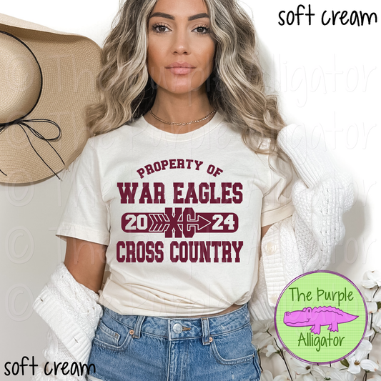 War Eagles Cross Country SC15 Mascot School Spirit - CHOOSE YOUR DESIGN COLOR (d2f TPA)