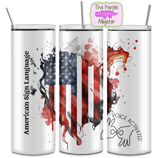 ASL Voice Activated Flag (DRD) 20oz Tumbler