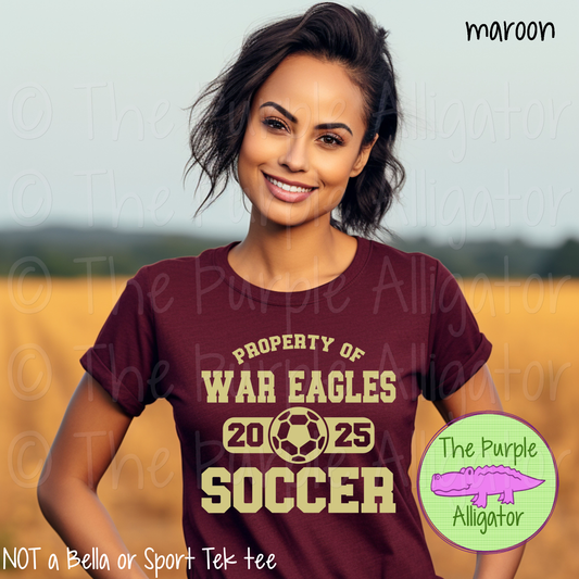 War Eagles Soccer SC44 Mascot School Spirit - CHOOSE YOUR DESIGN COLOR (d2f TPA)