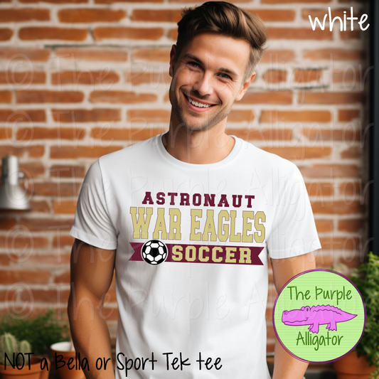 Astronaut War Eagles Soccer SC6 Mascot School Spirit - CHOOSE YOUR DESIGN COLORS (d2f TPA)