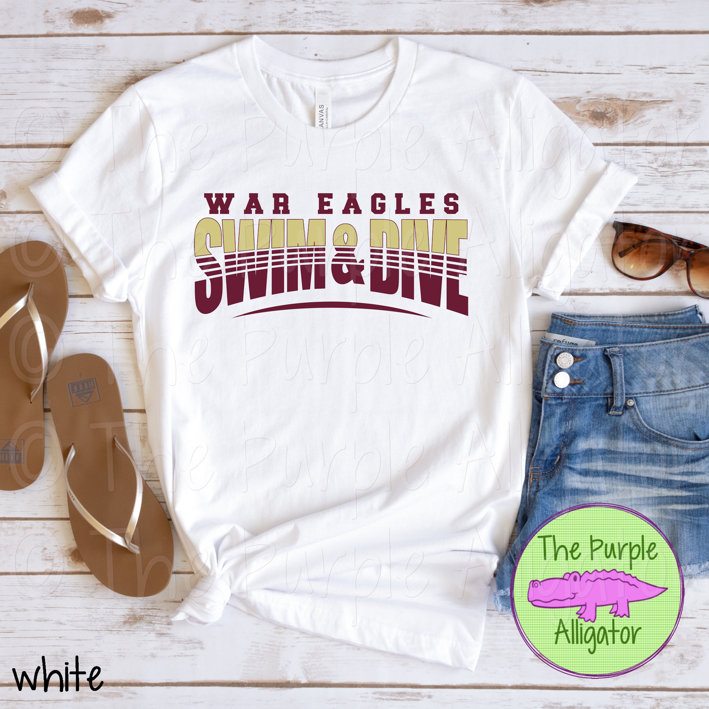 War Eagles Swim & Dive SC21 Mascot School Spirit - CHOOSE YOUR DESIGN COLORS (d2f TPA)