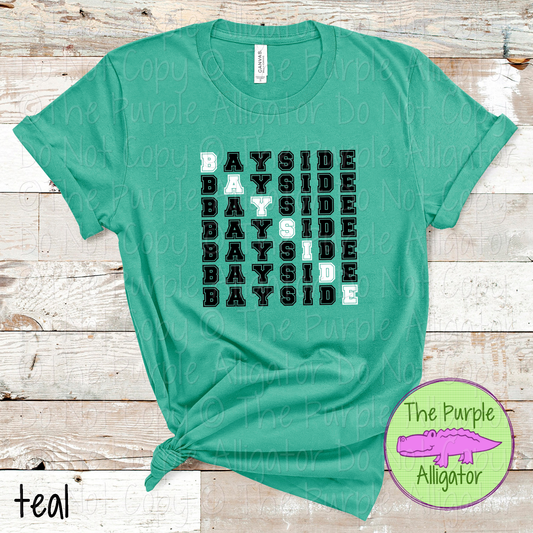 Bayside 2 Color Stack Design | Custom Spirit Wear for Teachers, Students & Fans - CHOOSE YOUR DESIGN COLORS - 0725 (d2f TPA)