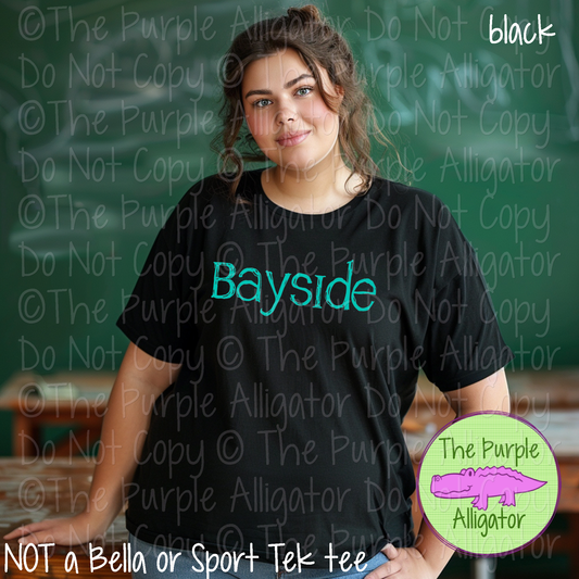 Bayside Distorted | Bold Brush Stroke Spirit Wear Design – Rough Distorted School Style | CHOOSE YOUR TEXT COLOR - 0825 (d2f TPA)