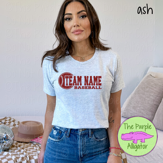 YOUR MASCOT Baseball 12 Classic Varsity Baseball Spirit Wear Tee | Single Custom Color 0126 TPA