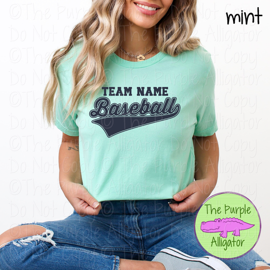 YOUR MASCOT Baseball 43 Baseball Shirt – Minimal Script Sports Design 0226 TPA