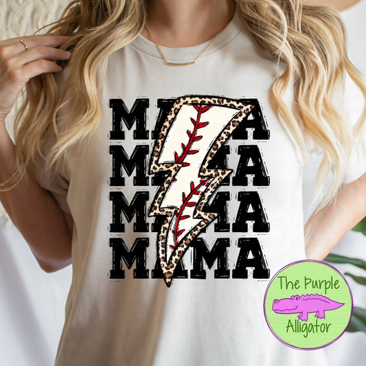 Baseball Mama Leopard Lightning Bolt (d2f EPC)