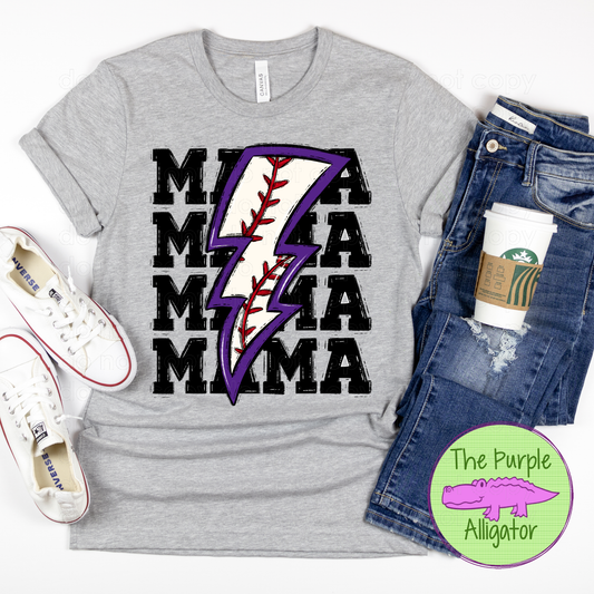 Baseball Mama Purple Lightning Bolt (d2f EPC)