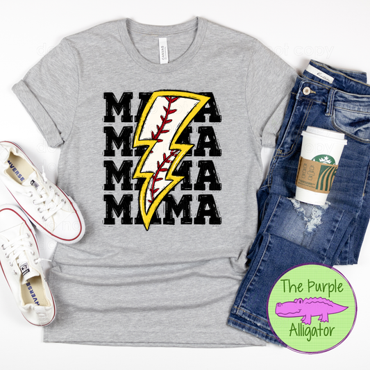 Baseball Mama Yellow Lightning Bolt (d2f EPC)