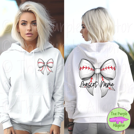 Baseball Mascot Name Sport Coquette Bow (d2f BBAD)