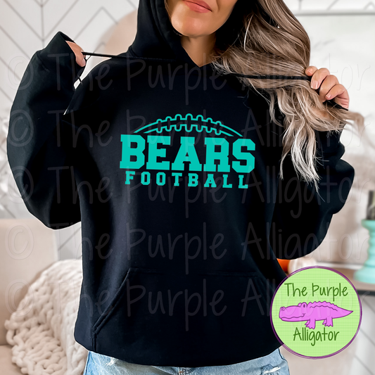 Bears Football SC8 Mascot School Spirit - CHOOSE YOUR DESIGN COLOR (d2f TPA)