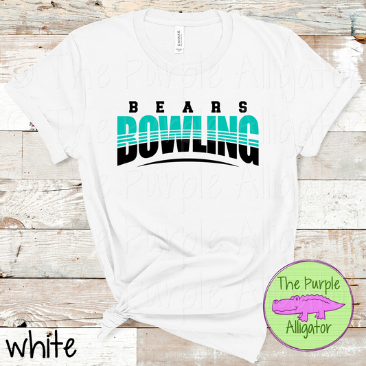 Bears Bowling SC1 Mascot School Spirit Wear Team Swag - CHOOSE YOUR DESIGN COLORS (d2f TPA)