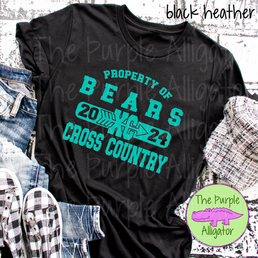 Bears Cross Country SC15 Mascot School Spirit Wear Team Swag - CHOOSE YOUR DESIGN COLOR (d2f TPA)