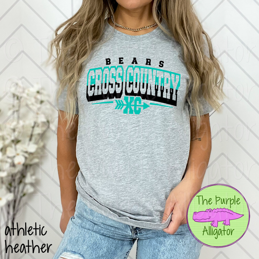 Bears Cross Country SC17 Mascot School Spirit Wear Team Swag - CHOOSE YOUR DESIGN COLOR (d2f TPA)