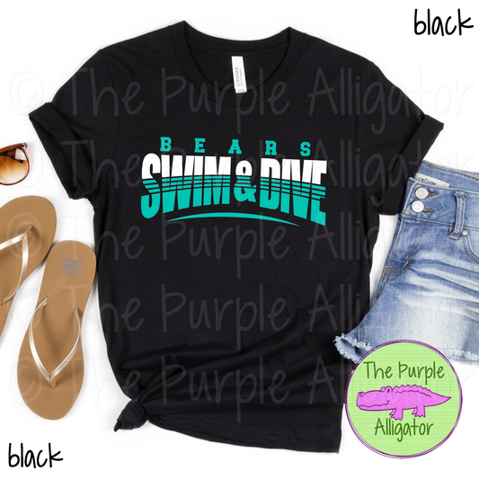 Bears Swim & Dive SC21 Mascot School Spirit - CHOOSE YOUR DESIGN COLOR (d2f TPA)