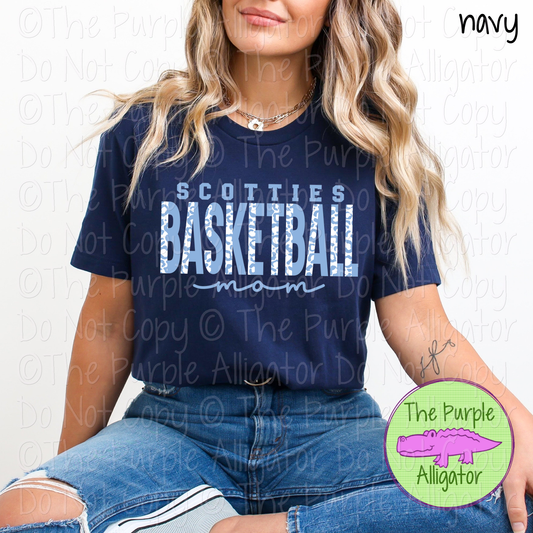 Scotties Basketball Mom SC47 Mascot School Spirit - CHOOSE YOUR DESIGN COLORS (d2f TPA)