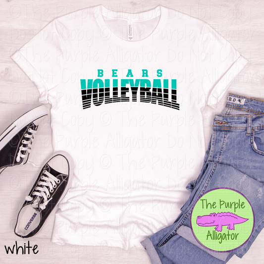 Bears Volleyball 38 - Vintage Arch Custom Volleyball Spirit Wear Mascot Apparel 0626 TPA