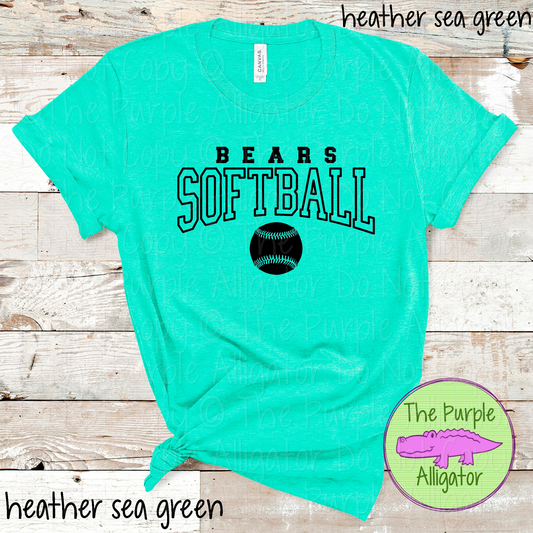 Bears Softball 42 - Custom Softball Team Spirit Wear Mascot Apparel 0726 TPA
