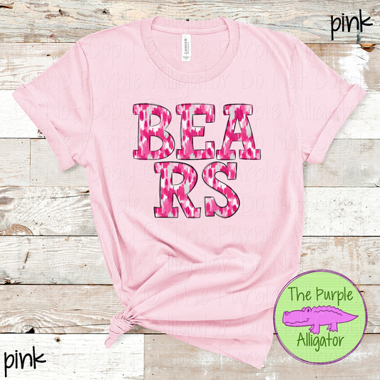 Bears Pink Out Brush Strokes – Custom Pink Mascot Spirit Wear Breast Cancer Awareness Apparel 0726 TPA