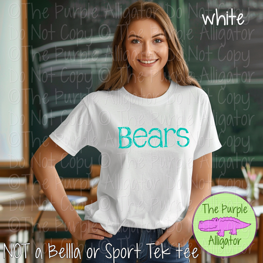 Bears Distorted | Bold Brush Stroke Spirit Wear Design – Rough Distorted Mascot Style | CHOOSE YOUR TEXT COLOR - 0825 (d2f TPA)