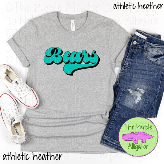 Bears B-Retro | Custom Retro Mascot Spirit Wear for Fans & Teams - CHOOSE YOUR DESIGN COLORS 0725 (d2f TPA)