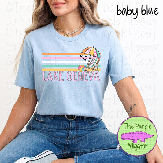 Custom Locale Beach Retro Stripe - Name Your Destination - 0425 (d2f SWD)