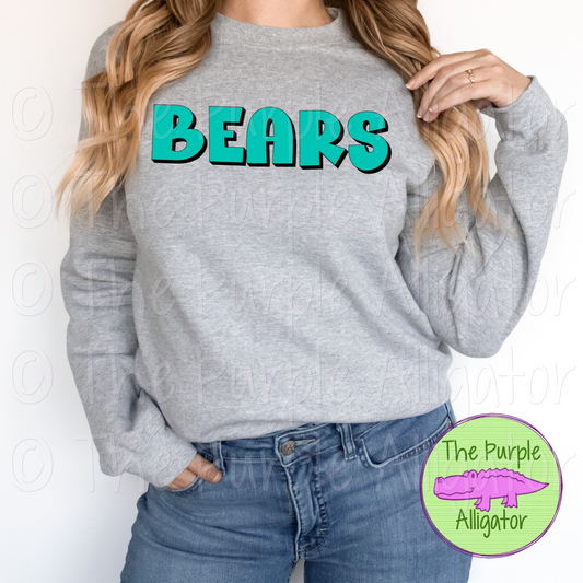 Bears HG Mascot School Spirit CHOOSE YOUR DESIGN COLORS 1124 (d2f TPA)
