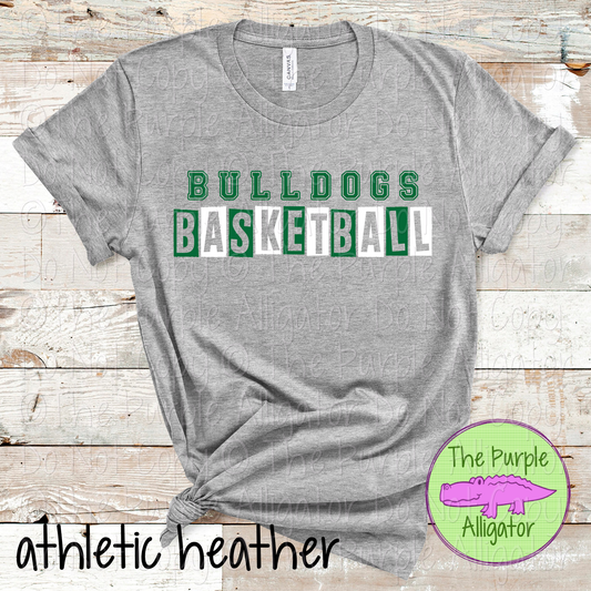 Bulldogs Basketball Halftime – Bold Two-Color Mascot Sports Spirit Wear Design - CHOOSE YOUR DESIGN COLORS - 0925 (d2f TPA)