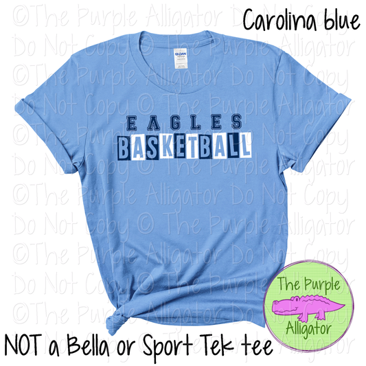 Eagles Basketball Halftime – Bold Two-Color Mascot Sports Spirit Wear Design - CHOOSE YOUR DESIGN COLORS - 0925 (d2f TPA)