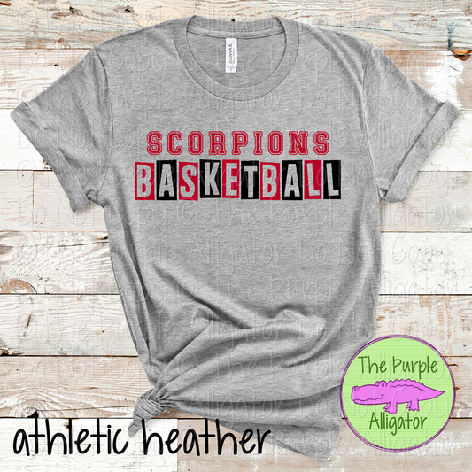 Scorpions Basketball Halftime – Bold Two-Color Mascot Sports Spirit Wear Design - CHOOSE YOUR DESIGN COLORS - 0925 (d2f TPA)