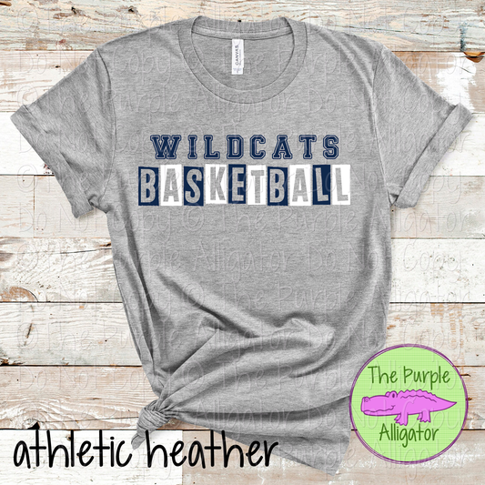 Wildcats Basketball Halftime – Bold Two-Color Mascot Sports Spirit Wear Design - CHOOSE YOUR DESIGN COLORS - 0925 (d2f TPA)