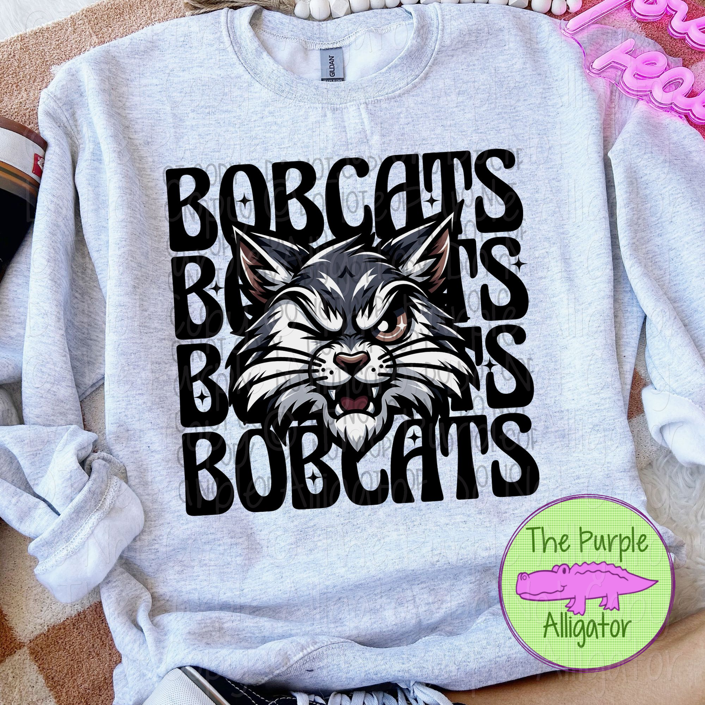 Bobcats Winking Mascot – Bold Mascot Graphic School Spirit Apparel, Game Day Fan Gear 0824 SWD