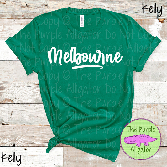 Melbourne Bold Flow | Bold Handwritten Spirit Wear Design for Students, Staff & Fans - CHOOSE YOUR DESIGN COLOR 0725 (d2f TPA)