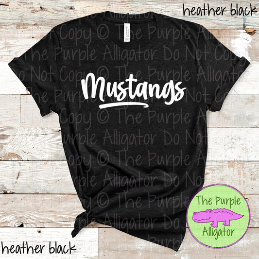 Mustangs Bold Flow | Bold Handwritten Spirit Wear Design for Students, Staff & Fans - CHOOSE YOUR DESIGN COLOR 0725 (d2f TPA)