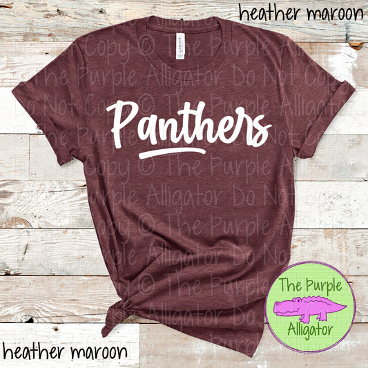 Panthers Bold Flow | Bold Handwritten Spirit Wear Design for Students, Staff & Fans - CHOOSE YOUR DESIGN COLOR 0725 (d2f TPA)