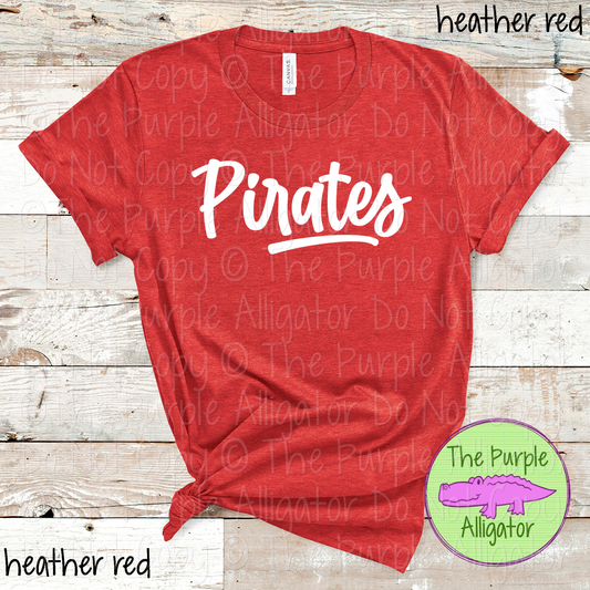 Pirates Bold Flow | Bold Handwritten Spirit Wear Design for Students, Staff & Fans - CHOOSE YOUR DESIGN COLOR 0725 (d2f TPA)