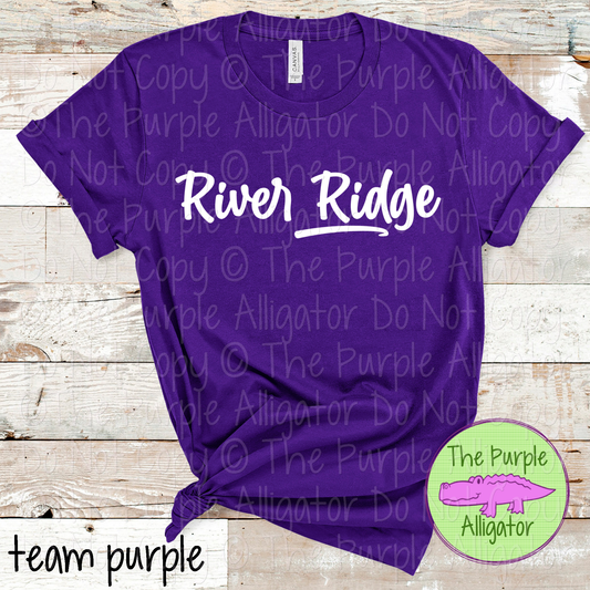 River Ridge Bold Flow | Bold Handwritten Spirit Wear Design for Students, Staff & Fans - CHOOSE YOUR DESIGN COLOR 0725 (d2f TPA)