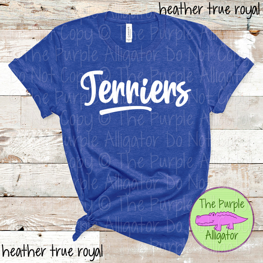 Terriers Bold Flow | Bold Handwritten Spirit Wear Design for Students, Staff & Fans - CHOOSE YOUR DESIGN COLOR 0725 (d2f TPA)