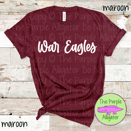 War Eagles Bold Flow | Bold Handwritten Spirit Wear Design for Students, Staff & Fans - CHOOSE YOUR DESIGN COLOR 0725 (d2f TPA)