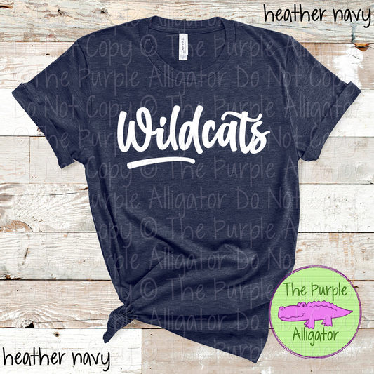 Wildcats Bold Flow | Bold Handwritten Spirit Wear Design for Students, Staff & Fans - CHOOSE YOUR DESIGN COLOR 0725 (d2f TPA)