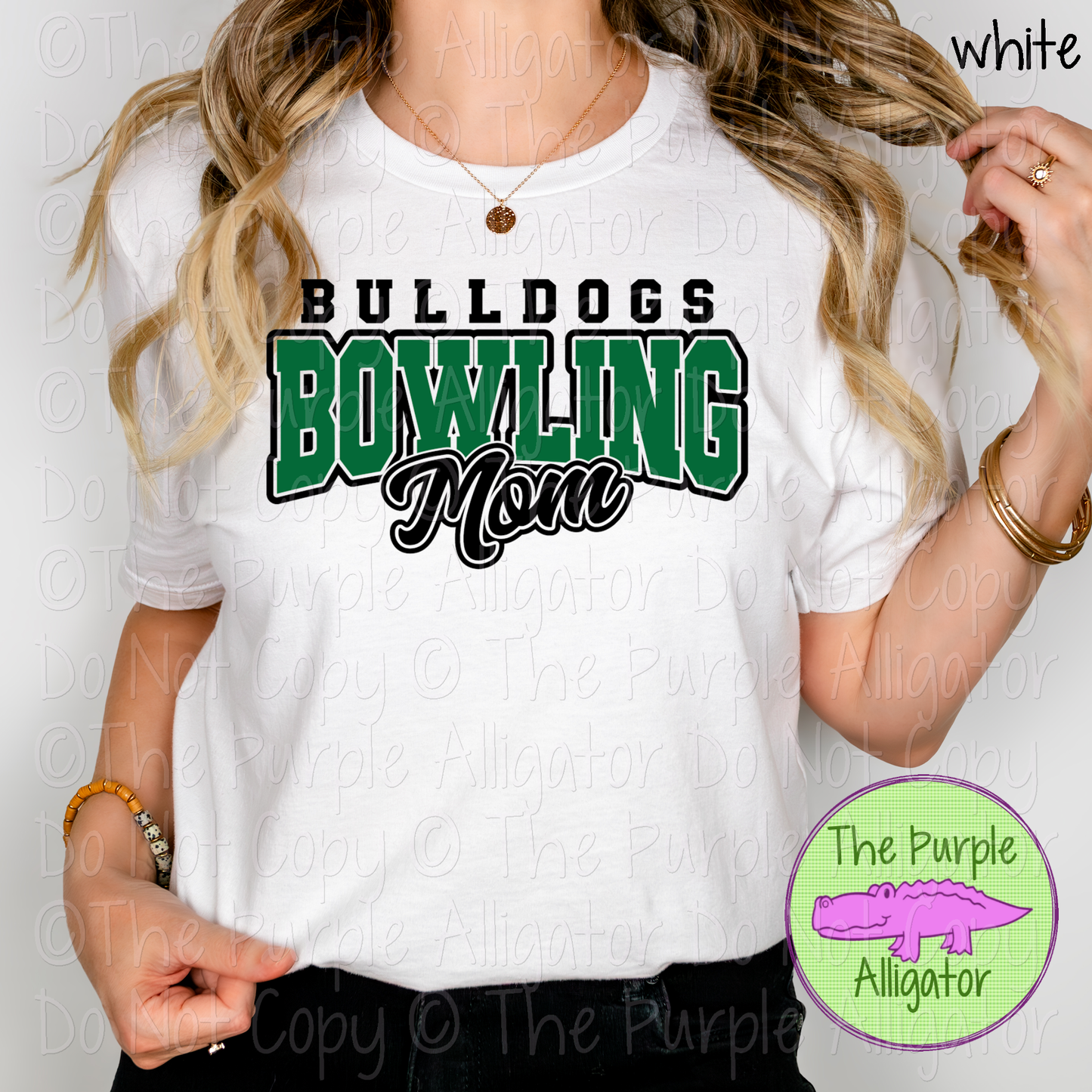 Bulldogs Bowling Mom Mascot School Spirit Wear Team Gear - CHOOSE YOUR DESIGN COLORS - 0425 (d2f TPA)