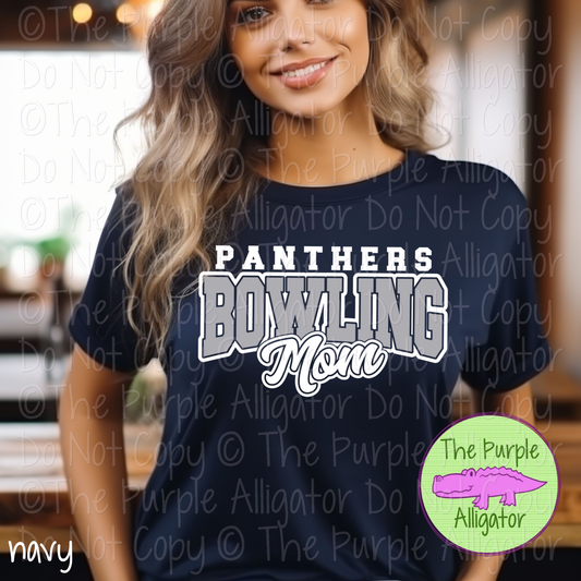 Panthers Bowling Mom Mascot School Spirit Wear Team Gear - CHOOSE YOUR DESIGN COLORS - 0425 (d2f TPA)
